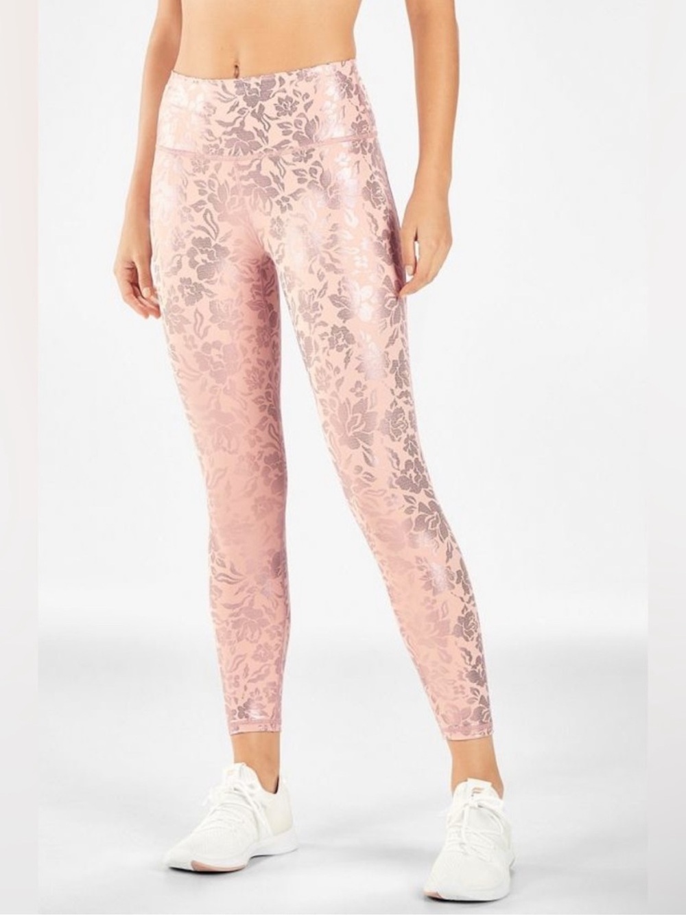 Fabletics Oasis Pureluxe High-waisted Leggings Pink Foil Metallic Size L